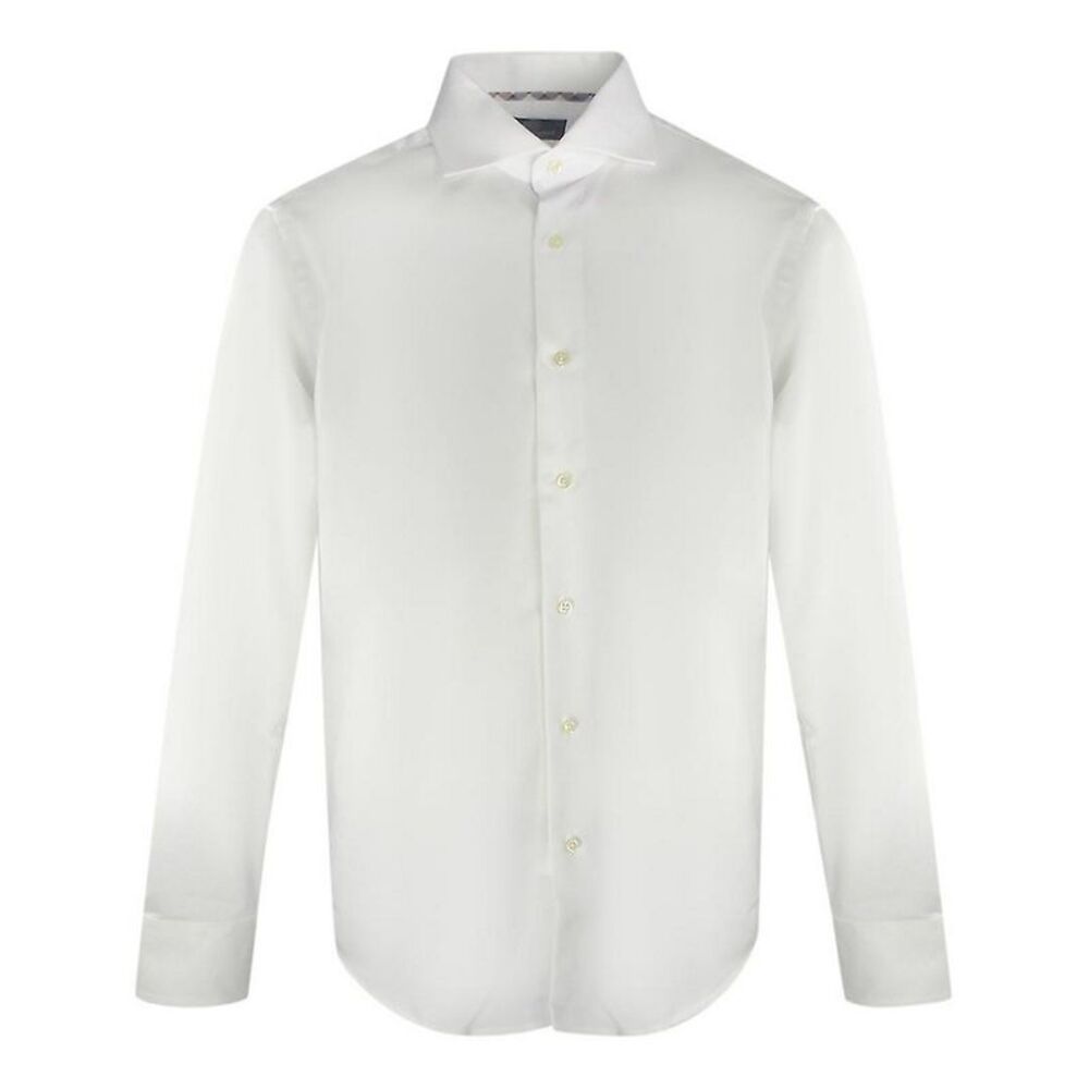 Aquascutum Mens Long-Sleeved Shirt / White
